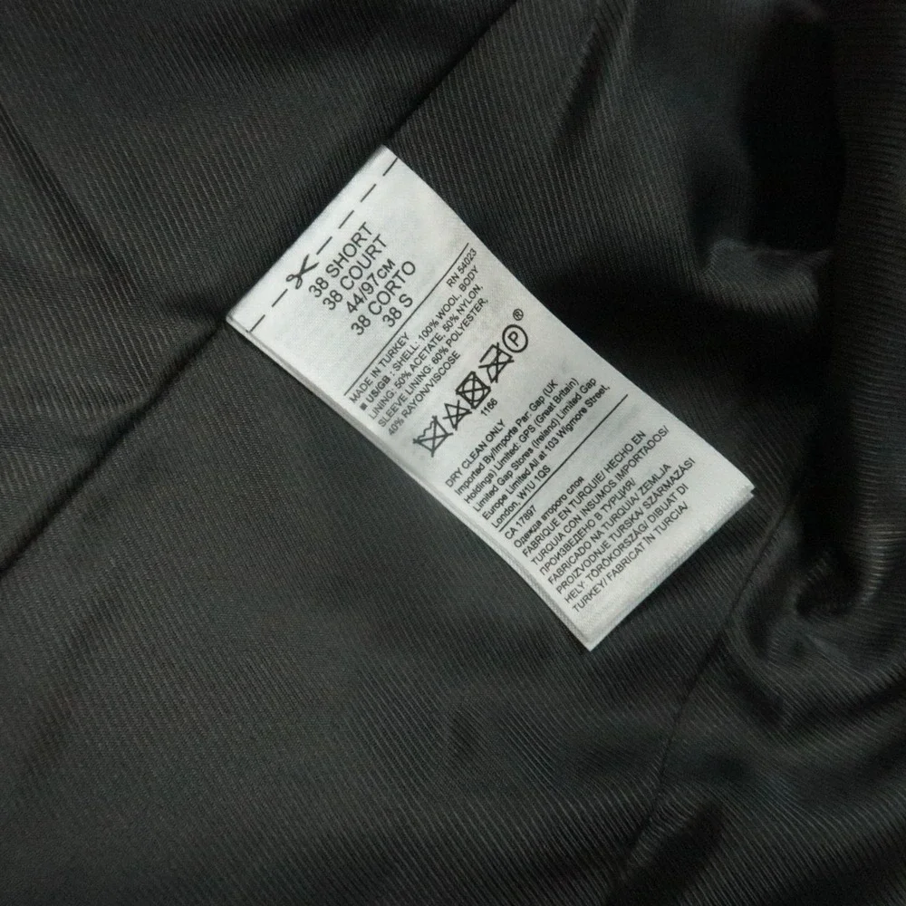 Banana‎ Republic Blazer Mens 38S Gray Primatist Super 100s Marlane Wool Slim Fit